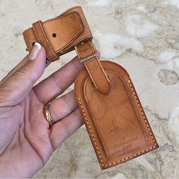 Louis Vuitton Handbags - Vintage Louis Vuitton Vachetta Leather Luggage Tag & Poignet